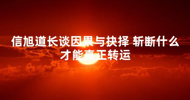 信旭道长谈因果与抉择 斩断什么才能真正转运